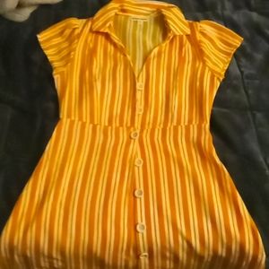 Orange and white striped dress